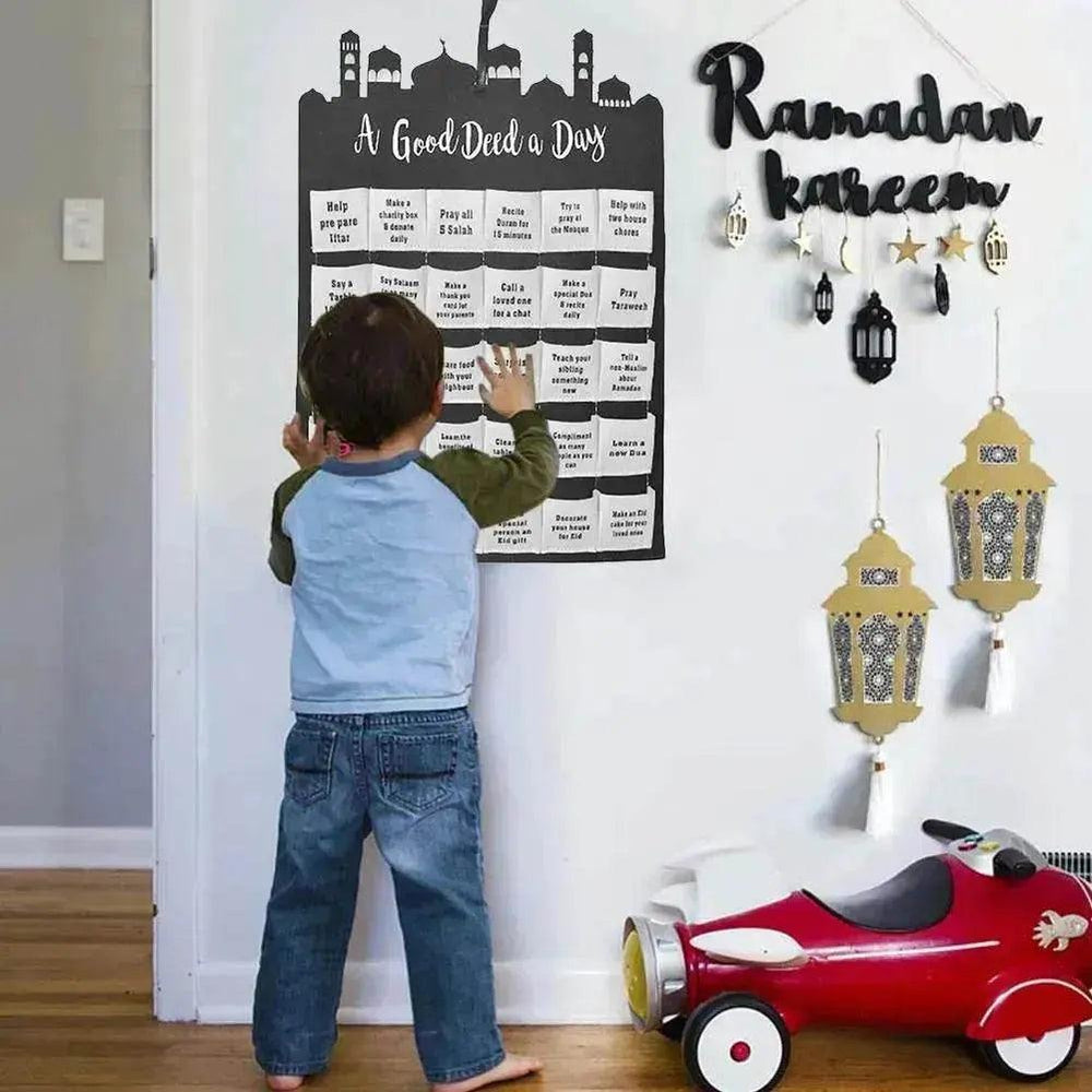 Calendrier mural en tissu Mubarak Eid Ramadan - EX-STOCK Canada