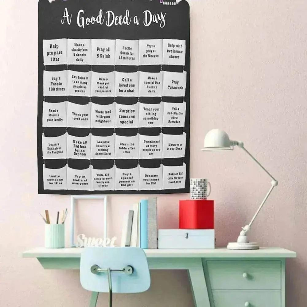 Calendrier mural en tissu Mubarak Eid Ramadan - EX-STOCK Canada