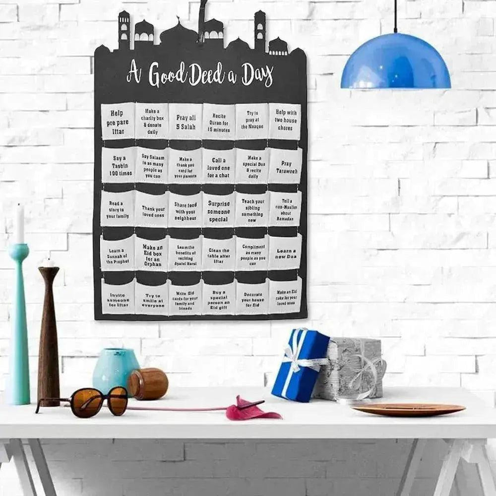 Calendrier mural en tissu Mubarak Eid Ramadan - EX-STOCK Canada