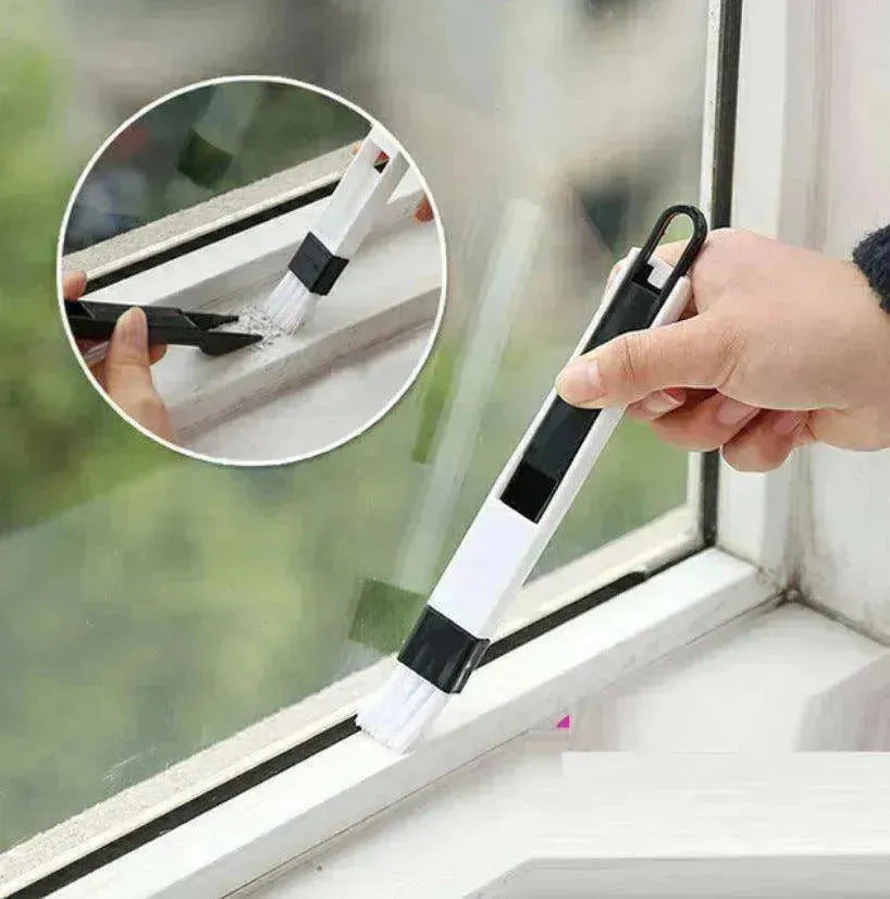 Brosse de nettoyage multi-usages pour rainures avec racloir pour poussière et accès aux coins - EX-STOCK Canada