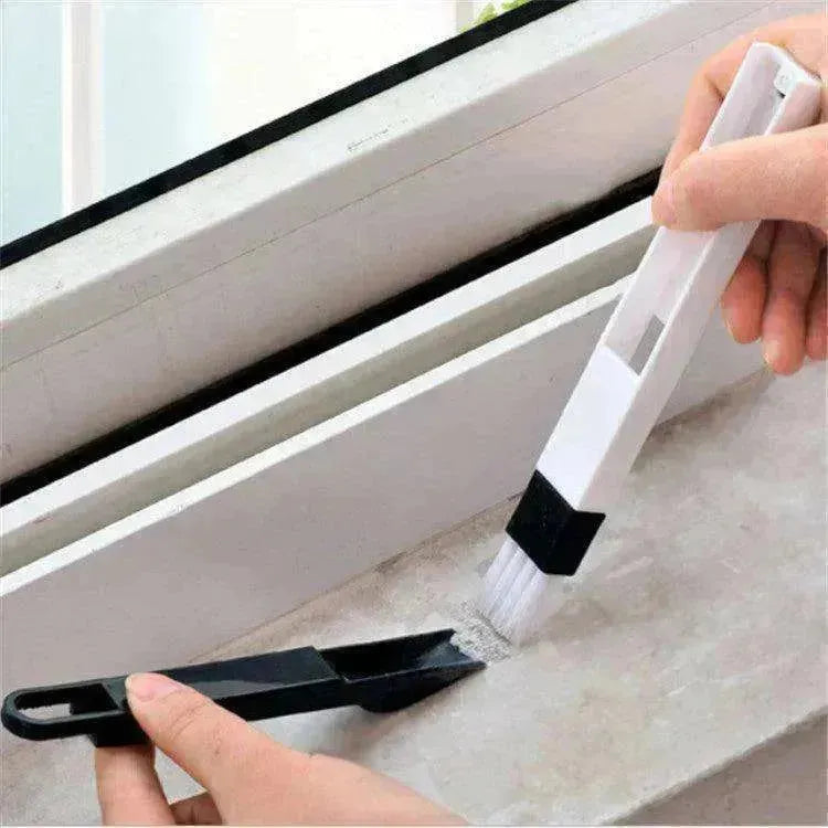 Brosse de nettoyage multi-usages pour rainures avec racloir pour poussière et accès aux coins - EX-STOCK Canada