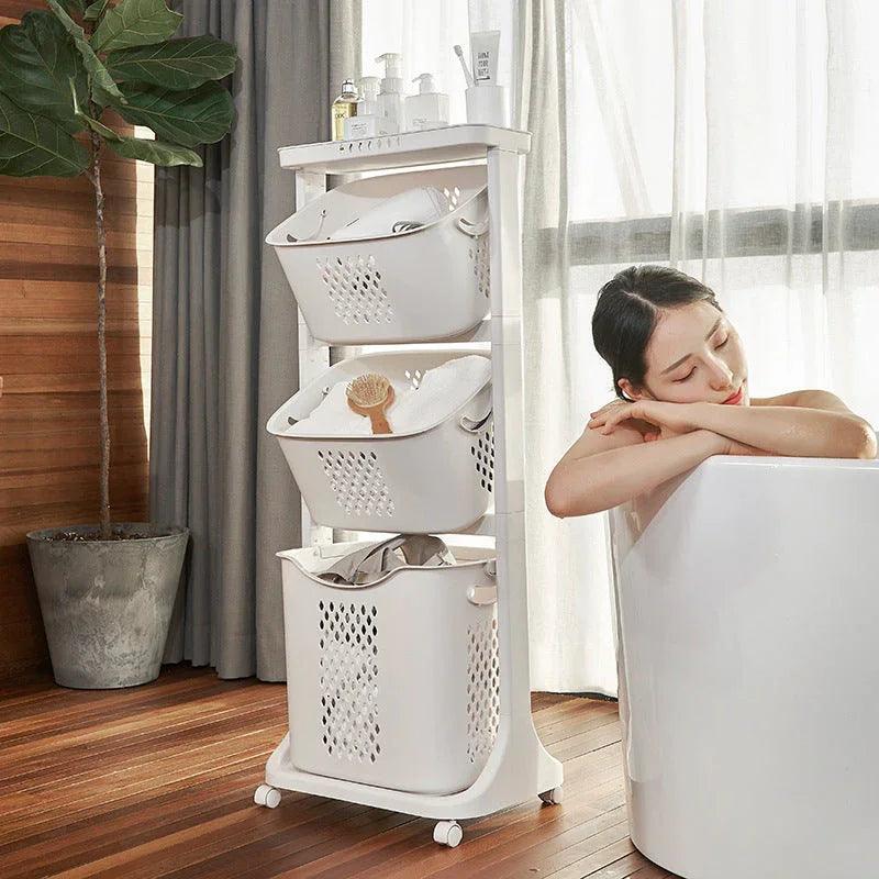 Multifunctional Laundry Basket Mobile Foldable Dirty Clothes Basket Storage Rack EX-STOCK Canada