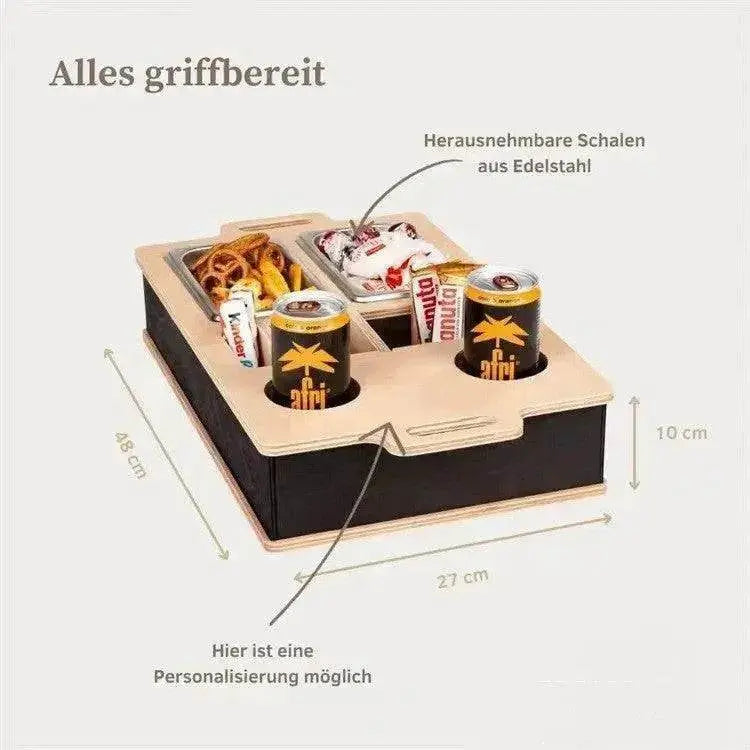 Natural Sofa Butler Snack Drinks Placed Wooden Box Tray - EX-STOCK Canada