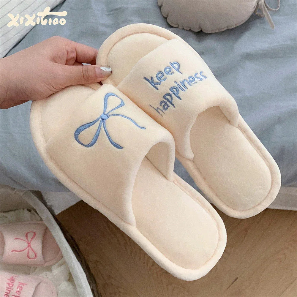 New Creative English Letters Ins Style Word Soft Flat Bottom Ladies Cotton Slippers EX-STOCK Canada