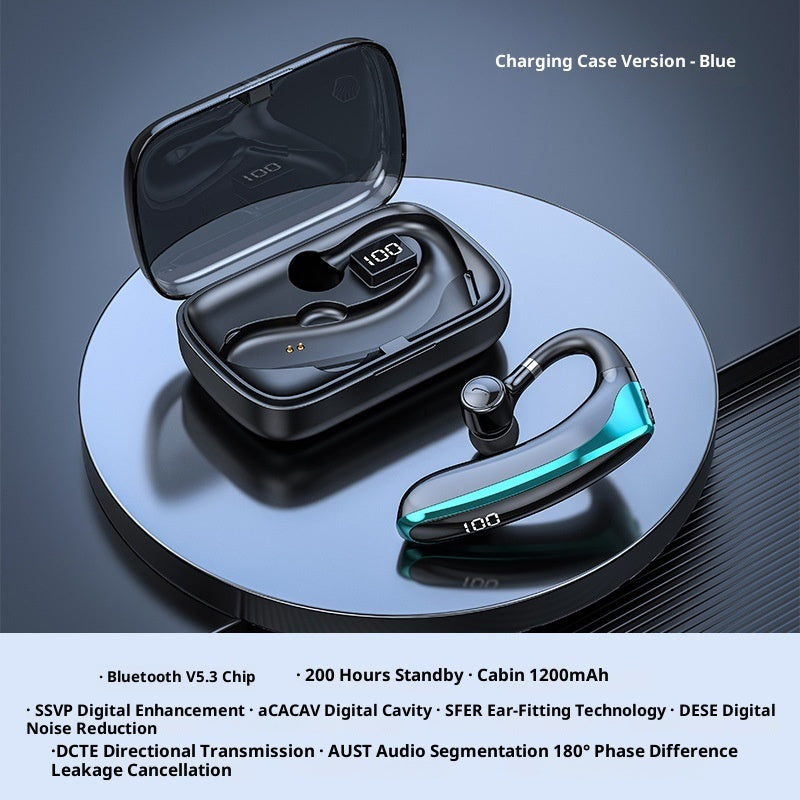 New Digital Display Ear-mounted Single-ear Ultra-long Life Battery In-ear Bone Conduction Sports Wireless Bluetooth Headset EX-STOCK Canada