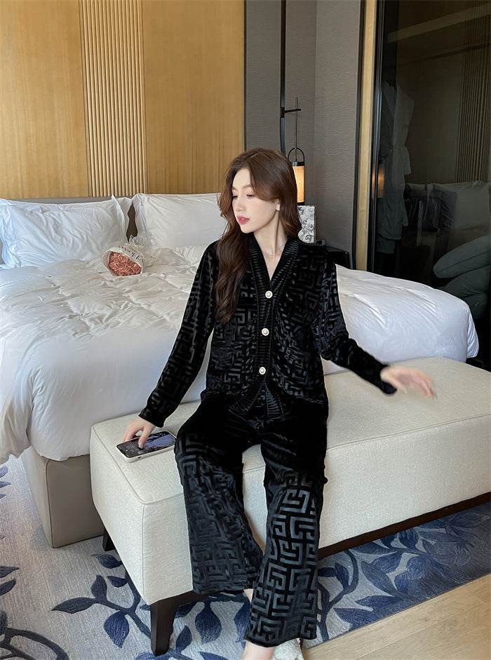 New Gold Velvet Pajamas Women's Suit EX-STOCK CANADA