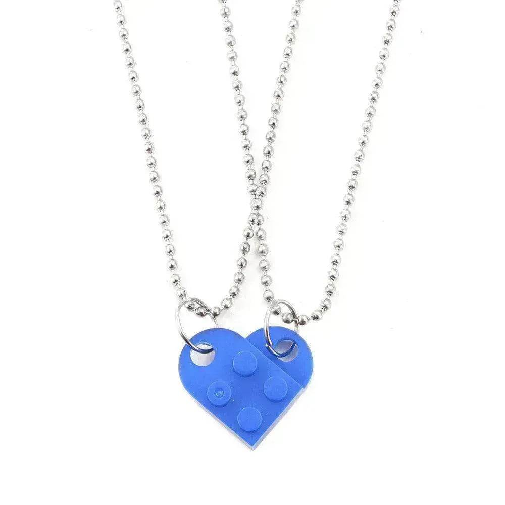 New Heart Shaped Stitching Acrylic Couple Necklace - EX-STOCK Canada