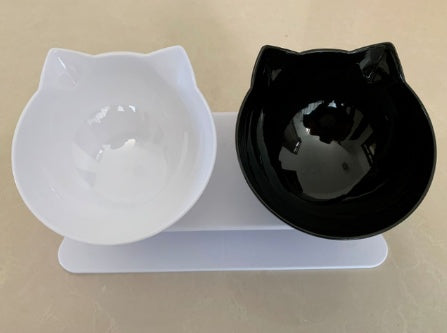 Nouveau bol pour animaux incliné en forme d'oreille de chat avec bouche oblique transparenteEX-STOCK Canada