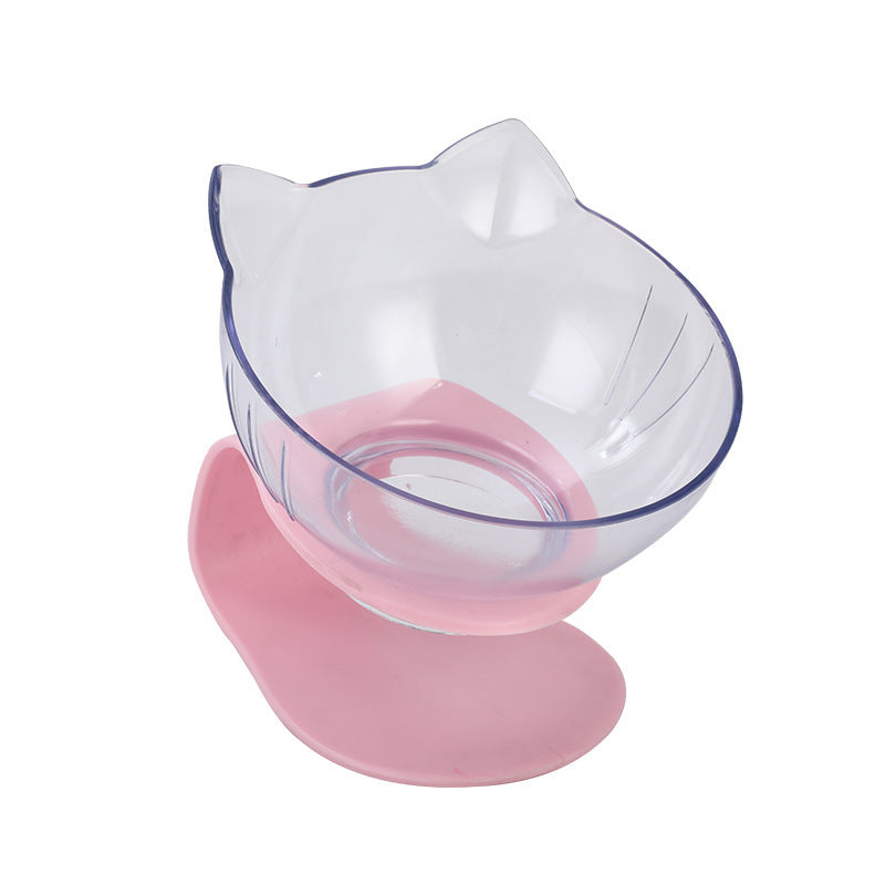 Nouveau bol pour animaux incliné en forme d'oreille de chat avec bouche oblique transparenteEX-STOCK Canada