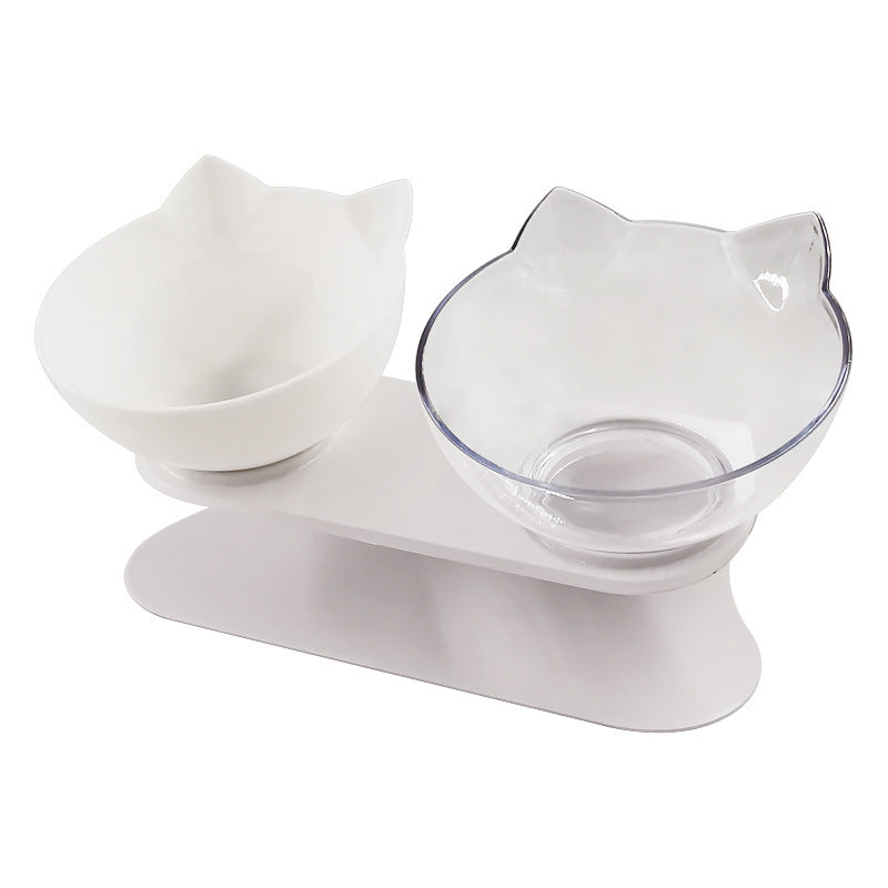 Nouveau bol pour animaux incliné en forme d'oreille de chat avec bouche oblique transparenteEX-STOCK Canada