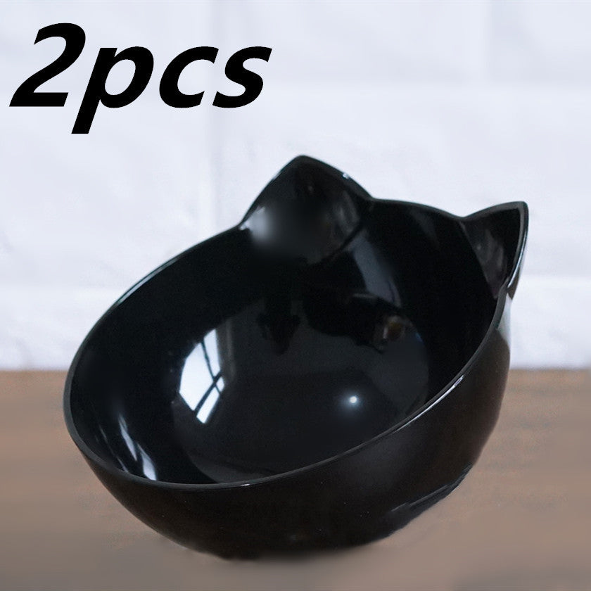New Inclined Food Cat Ear Oblique Mouth Transparent Single Pet Bowl EX-STOCK Canada
