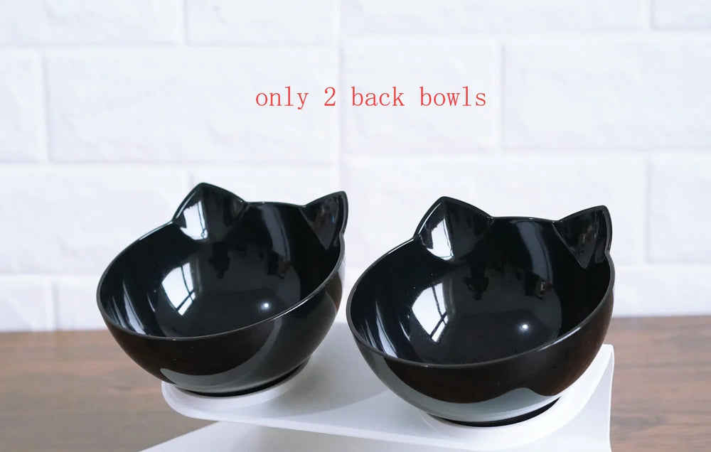 New Inclined Food Cat Ear Oblique Mouth Transparent Single Pet Bowl EX-STOCK Canada