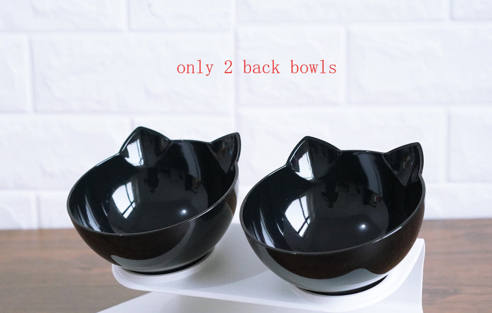 Nouveau bol pour animaux incliné en forme d'oreille de chat avec bouche oblique transparenteEX-STOCK Canada