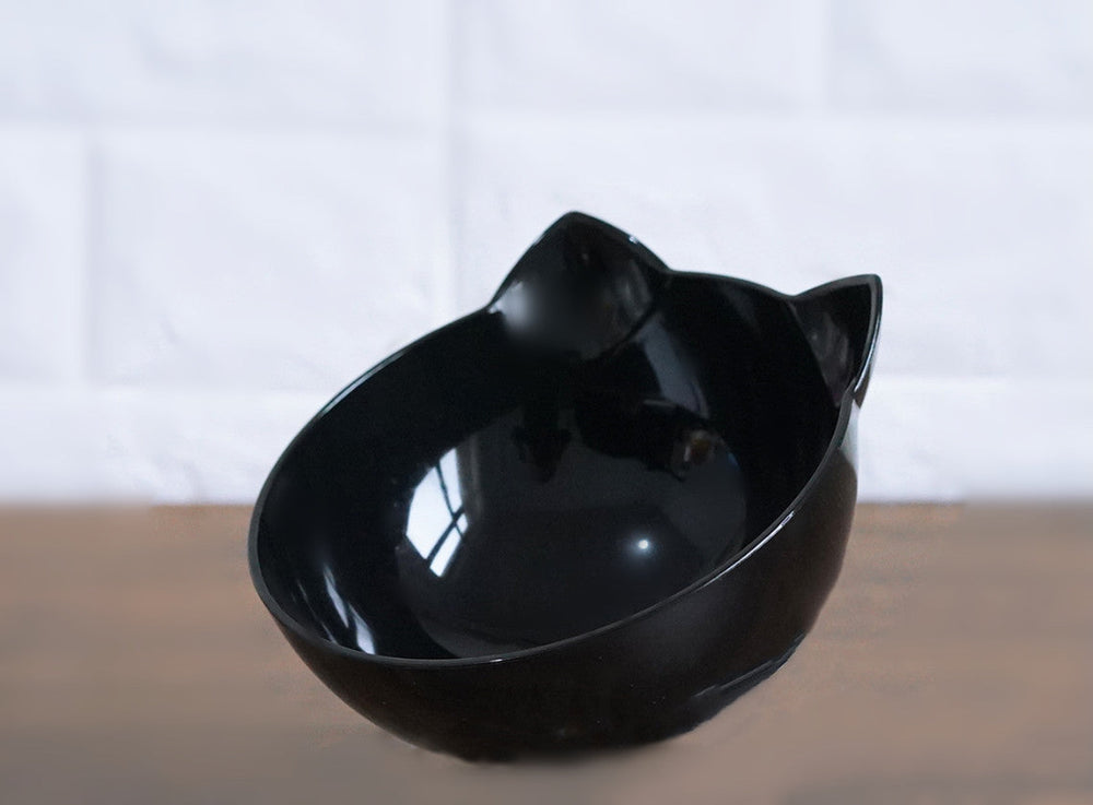Nouveau bol pour animaux incliné en forme d'oreille de chat avec bouche oblique transparenteEX-STOCK Canada