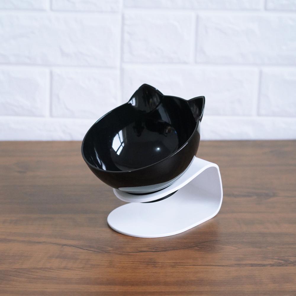 Nouveau bol pour animaux incliné en forme d'oreille de chat avec bouche oblique transparenteEX-STOCK Canada