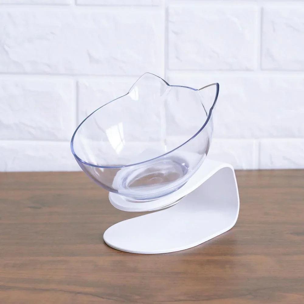 Nouveau bol pour animaux incliné en forme d'oreille de chat avec bouche oblique transparenteEX-STOCK Canada