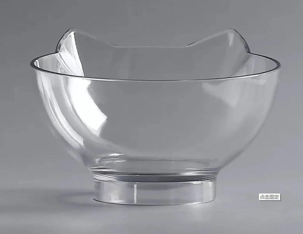 Nouveau bol pour animaux incliné en forme d'oreille de chat avec bouche oblique transparenteEX-STOCK Canada