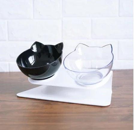Nouveau bol pour animaux incliné en forme d'oreille de chat avec bouche oblique transparenteEX-STOCK Canada