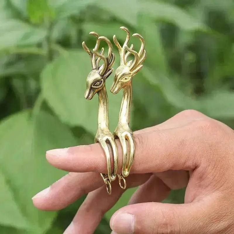 New Lucky Deer Anti-finger Smoked Yellow Release Finger Copper Ring - EX-STOCK Canada