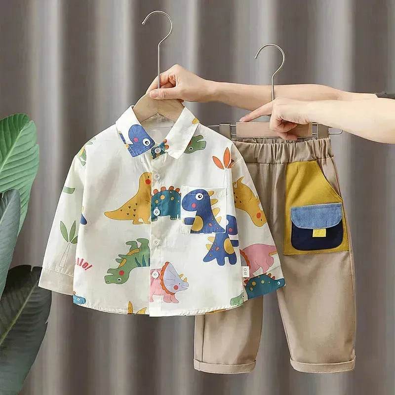 Printing Long sleeve Shirt For Boys Pants Breathable Two-piece Set for boys. - EX-STOCK Canada