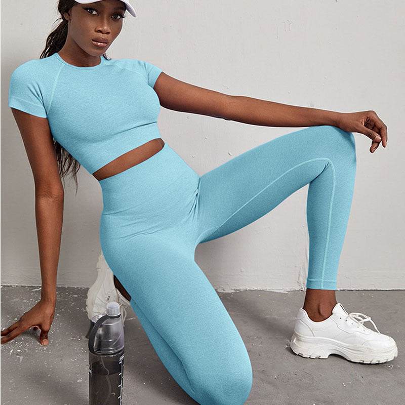 2pcs Quick-drying Workout Clothes High Waist Hip Lift Yoga Gym clothes for women - EX-STOCK Canada