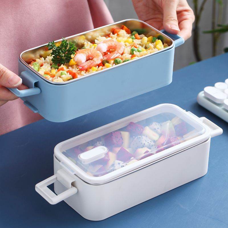 Portable Stainless Steel Double Layer Kids Lunch Box - EX-STOCK Canada