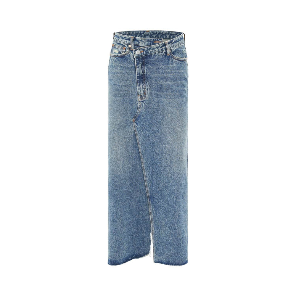 Washed Denim Front Split High-grade Jeans Skirt - EX-STOCK Canada