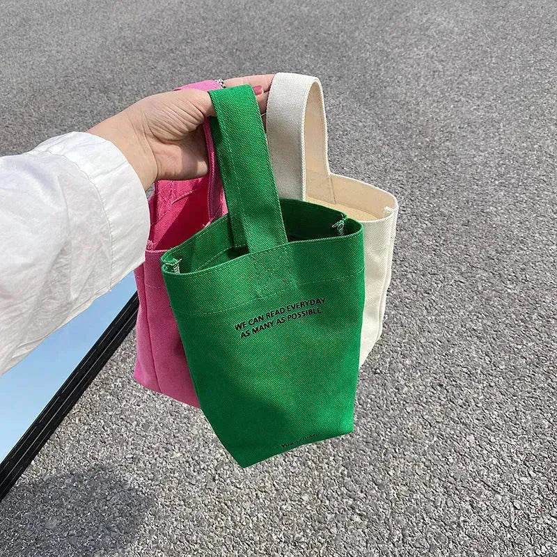 Canvas Lunch Solid Color Canvas Bag - EX-STOCK Canada