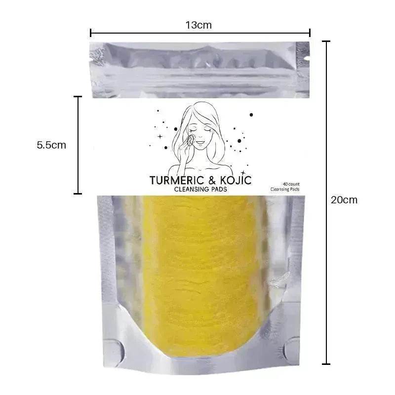 Turmeric and Kojic Exfoliating Cleansing Pads Compressed Facial Sponges Skin Exfoliator For Face Clogged Pores Excess Oil Cleansing - EX-STOCK Canada
