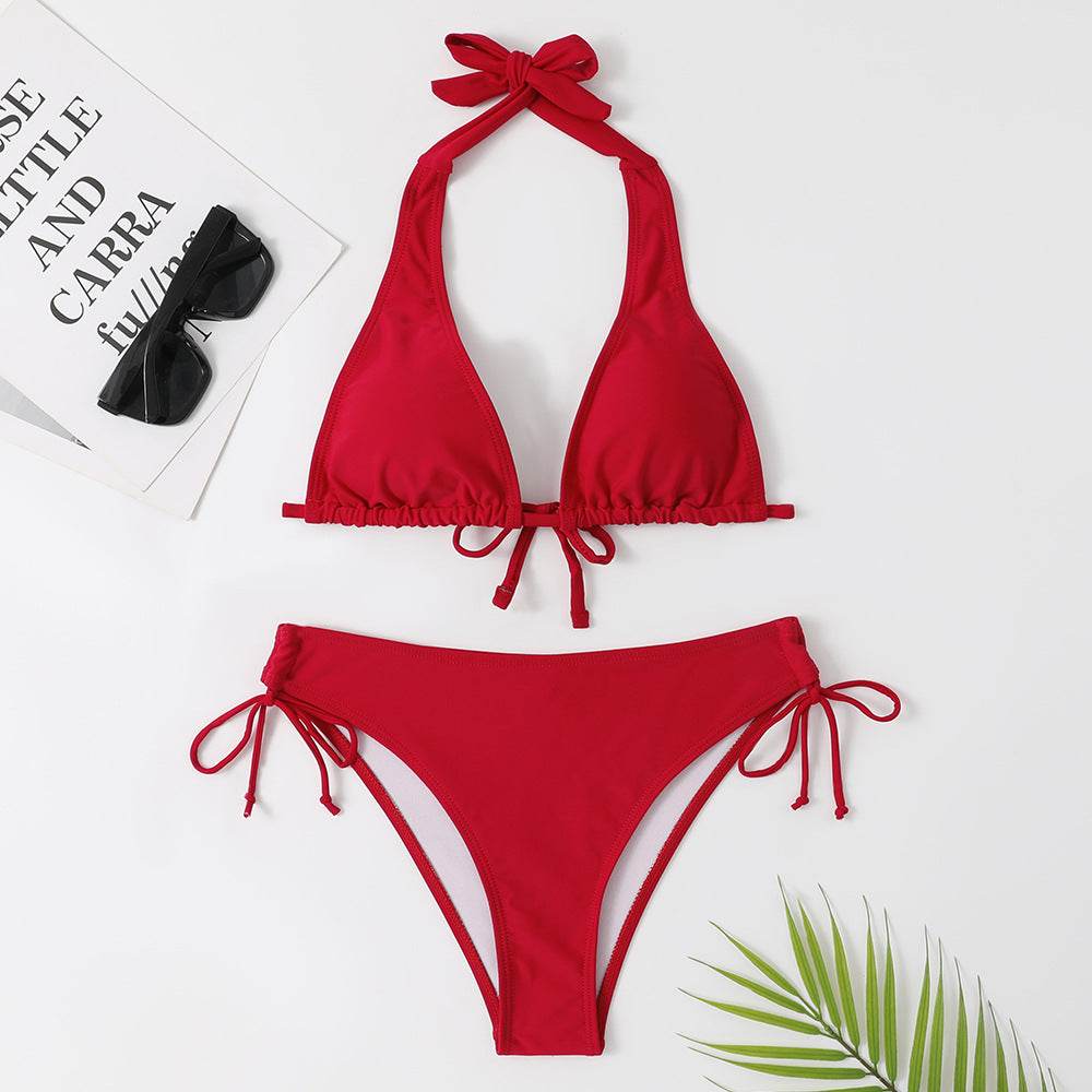 Sexy Bikini Swimsuit Strap Solid Color - EX-STOCK Canada