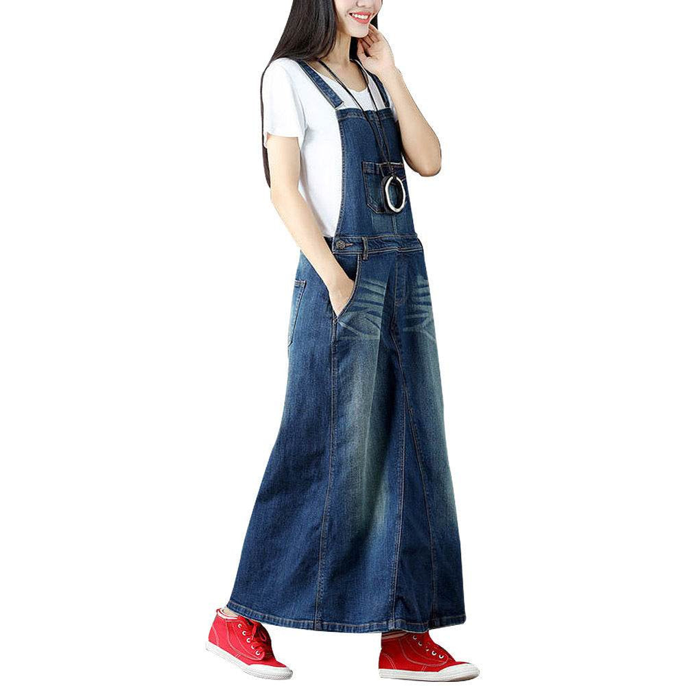 Casual All-match Mop Denim Suspender Dress - EX-STOCK Canada