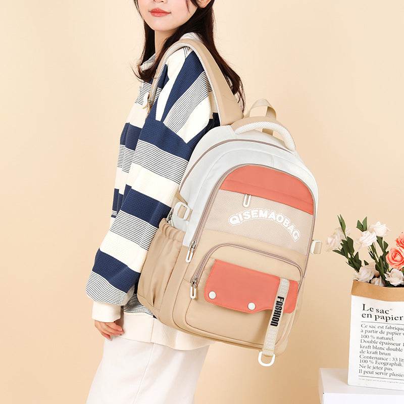 Fashion Color Contrast Leisure Travel Backpack - EX-STOCK Canada