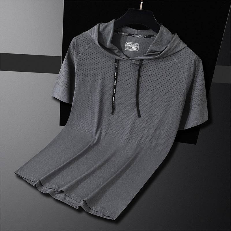 Quick-drying Hooded High Elastic Exercise Men's Workout Shirt - EX-STOCK Canada