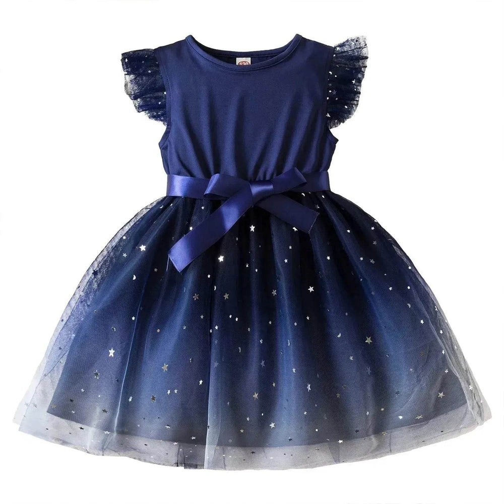 Fashionable Little Girl Starry Princess Dress Tulle Birthday dress Party dress for kids - EX-STOCK Canada