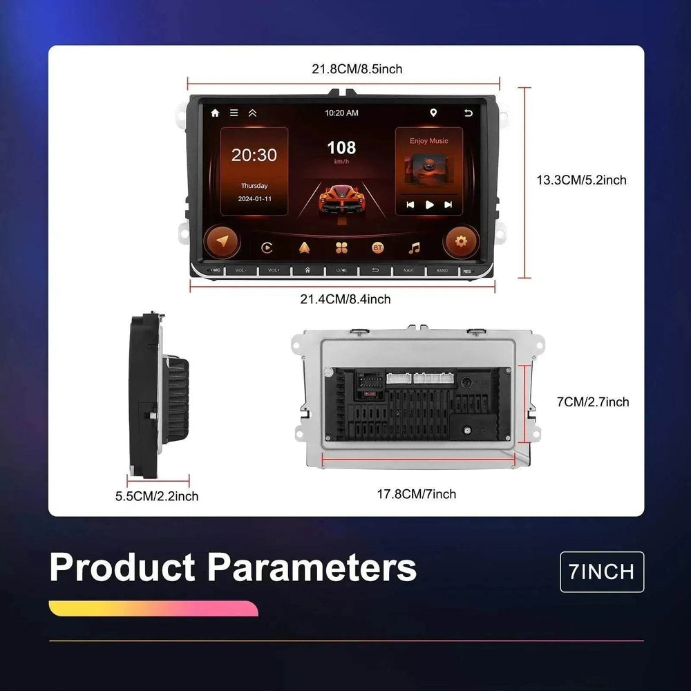 Smart All-in-one car Navigation player 2 64 Central Car Control, GPS, Phone-mirror link, Music Player, Rear View Camera, Global Weather Display, FM/RDS Radio, Driving Recorder Built-in wifi Connection - EX-STOCK Canada