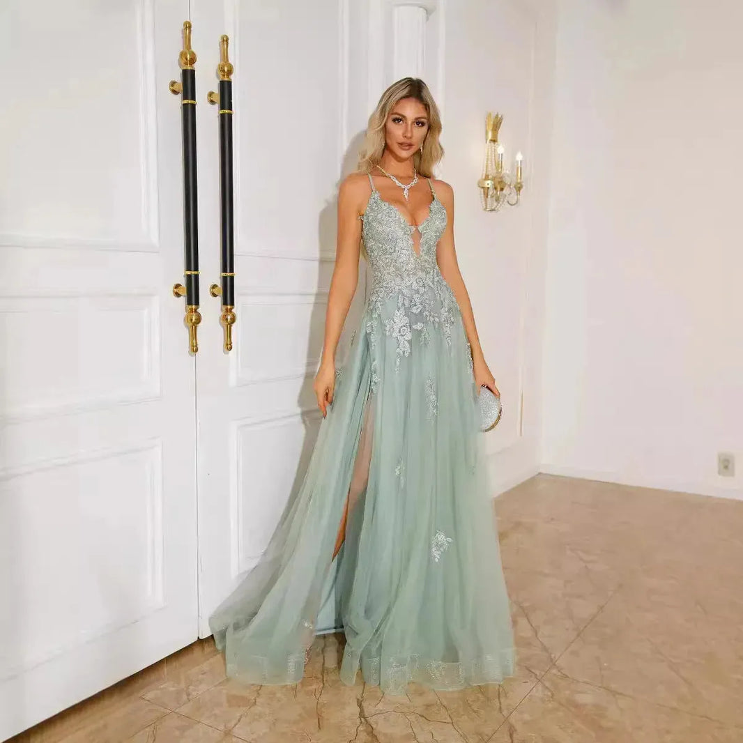 Women Evening Dresses Suspender Dance Dress Long - EX-STOCK CANADA