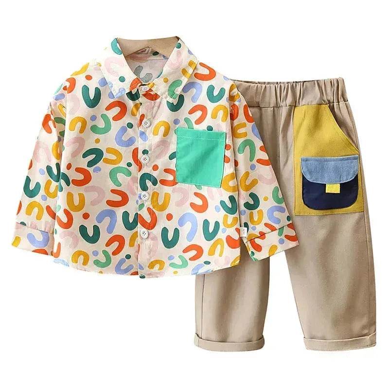 Printing Long sleeve Shirt For Boys Pants Breathable Two-piece Set for boys. - EX-STOCK Canada