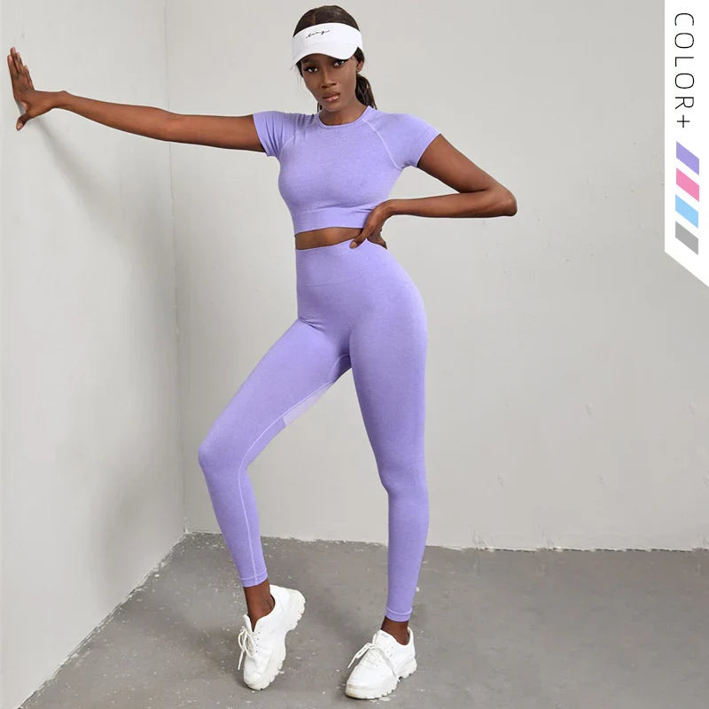 Quick-drying Workout Clothes High Waist Hip Lift Yoga Pants Suit - EX-STOCK CANADA