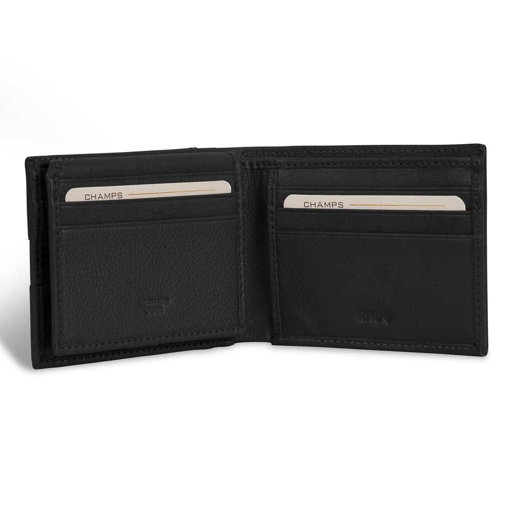 Portefeuille à aile supérieur en onyx / cuirEX-STOCK Canada