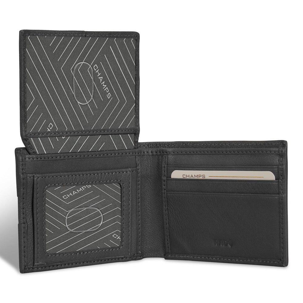Portefeuille à aile supérieur en onyx / cuirEX-STOCK Canada