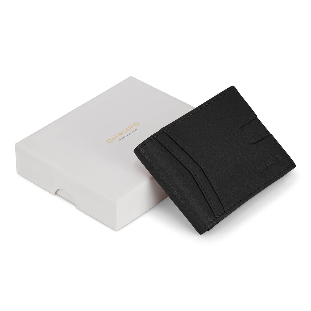 Portefeuille à aile supérieur en onyx / cuirEX-STOCK Canada