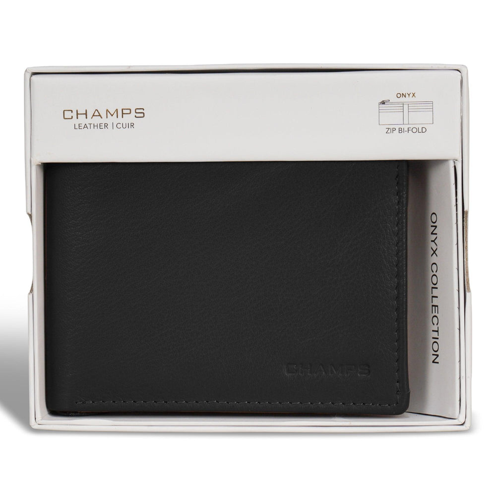 Onyx / Leather Zip Bi-Fold Wallet EX-STOCK Canada