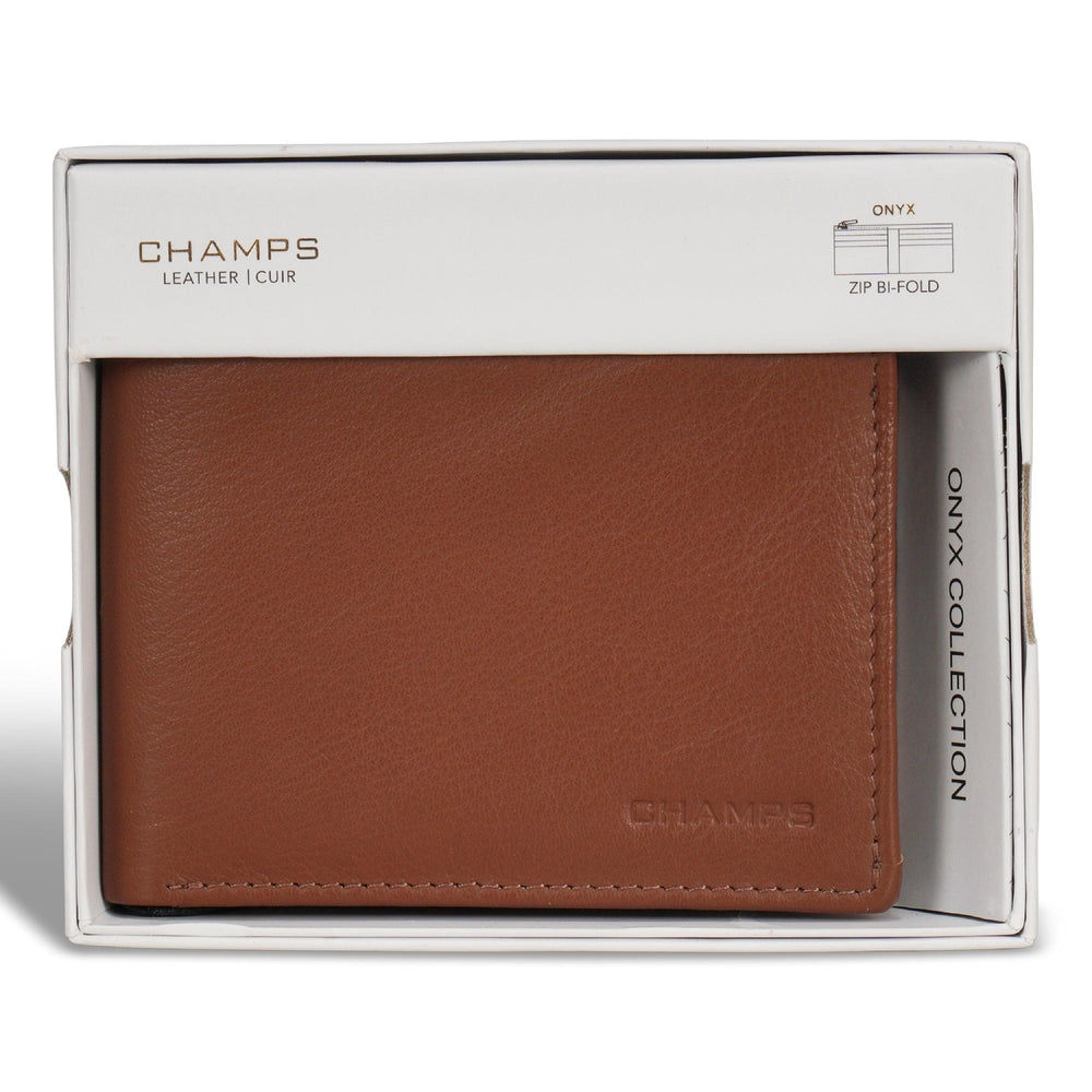Onyx / Leather Zip Bi-Fold Wallet EX-STOCK Canada