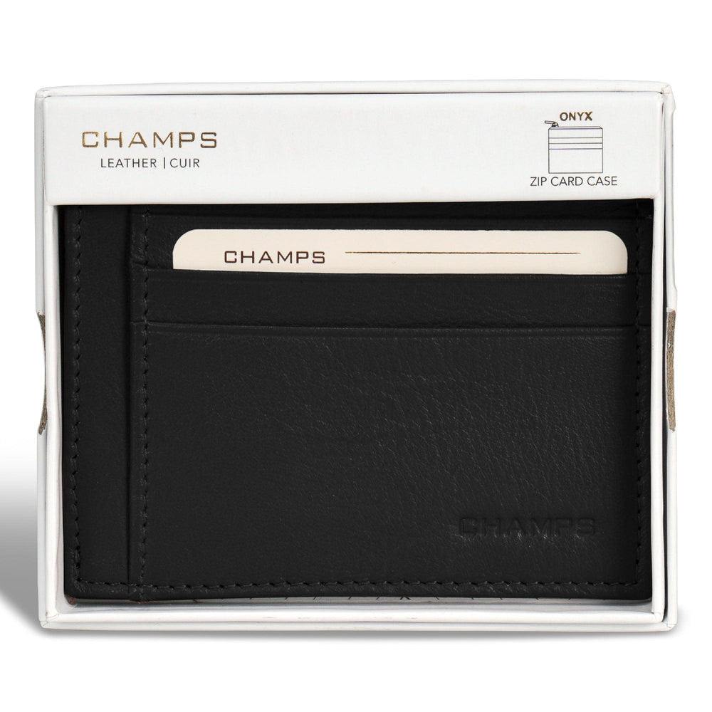 Onyx / Leather Zip Card Case EX-STOCK Canada