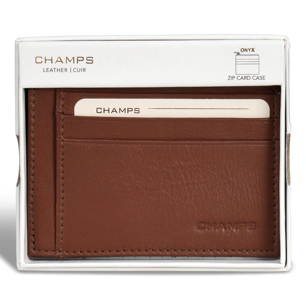 Onyx / Leather Zip Card Case EX-STOCK Canada