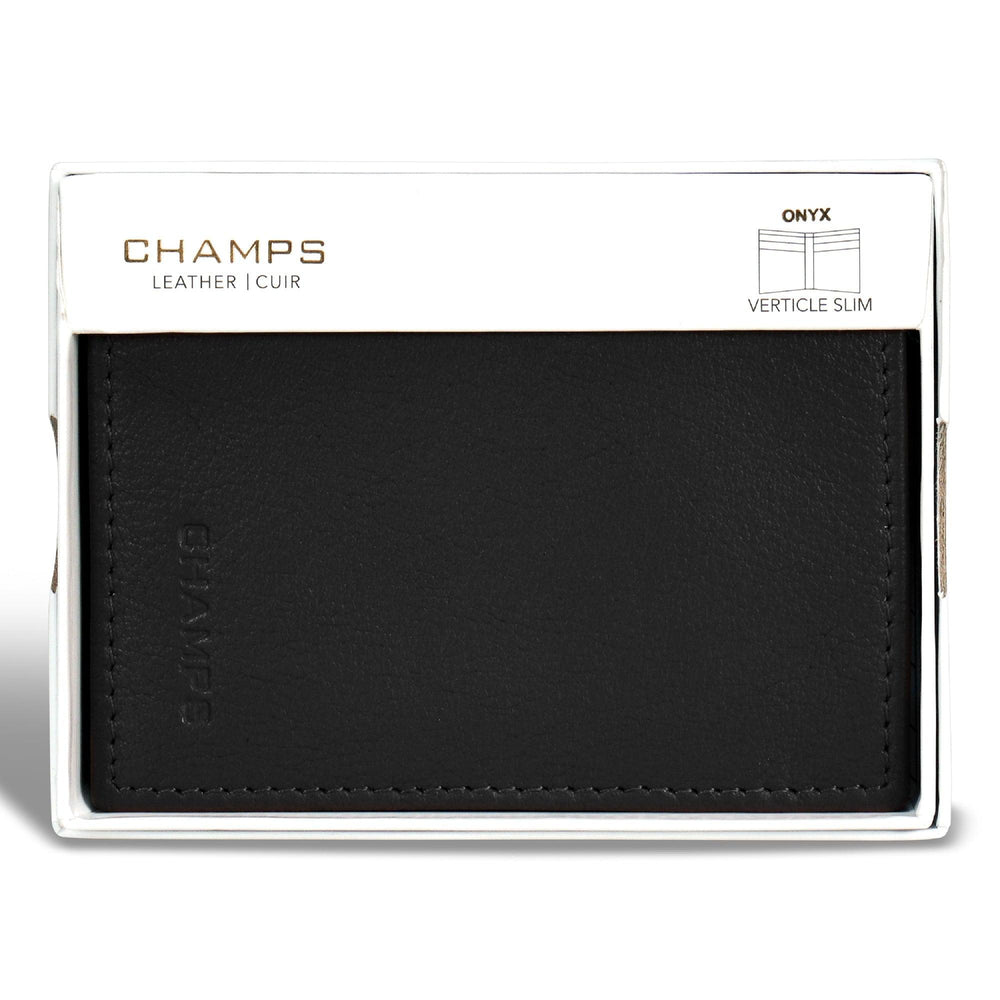 Onyx / Leather Vertical Slim Wallet EX-STOCK Canada