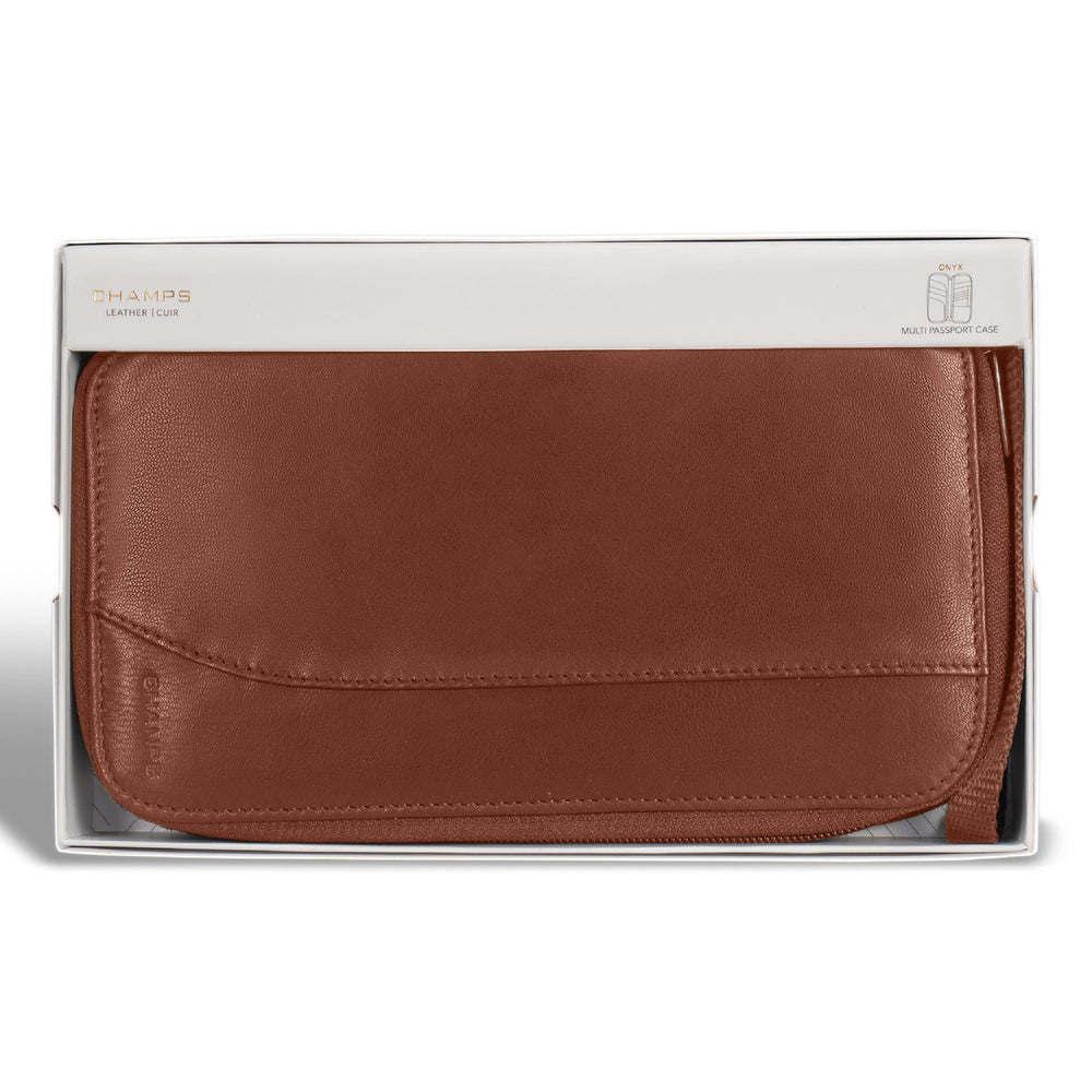 Porte-passeport multiple en cuir / onyxEX-STOCK Canada