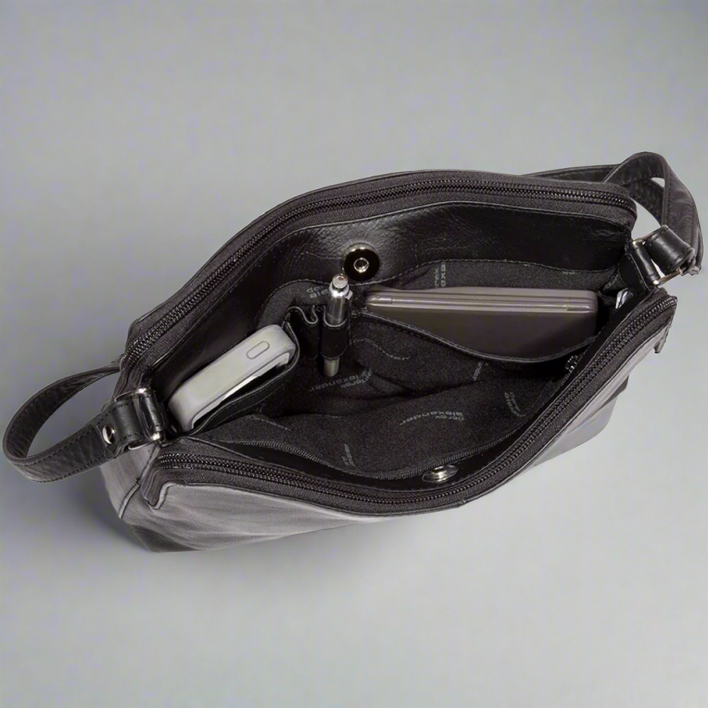 Bolso bandolera de cuero Derek AlexanderEX-STOCK Canada