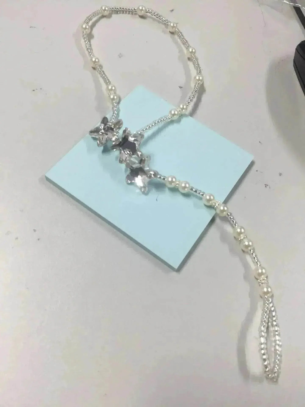 Bracelet de cheville élastique perle style océan - EX-STOCK Canada