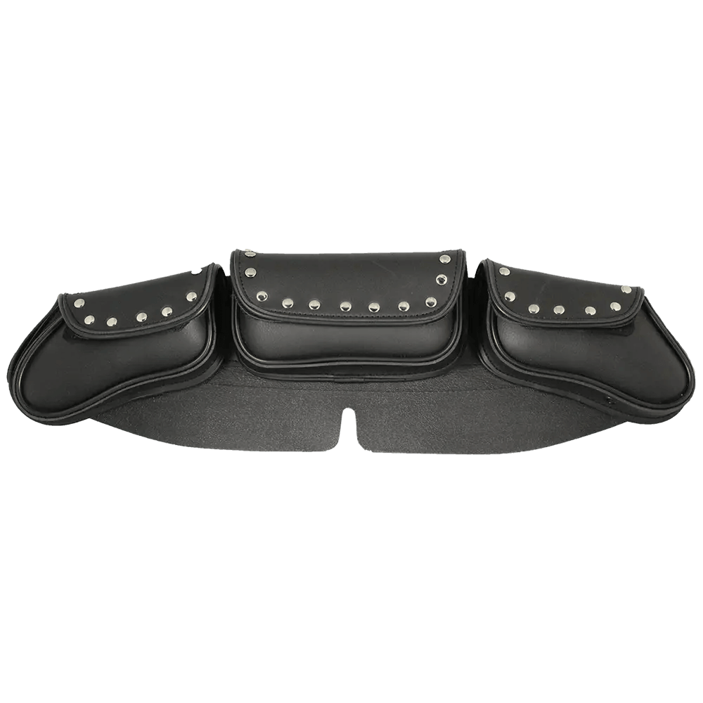 Open Road Chrome Stud Curved PVC Windshield Bag EX-STOCK Canada
